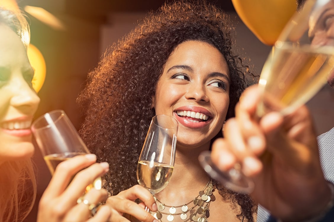 Woman Drinking Champagne